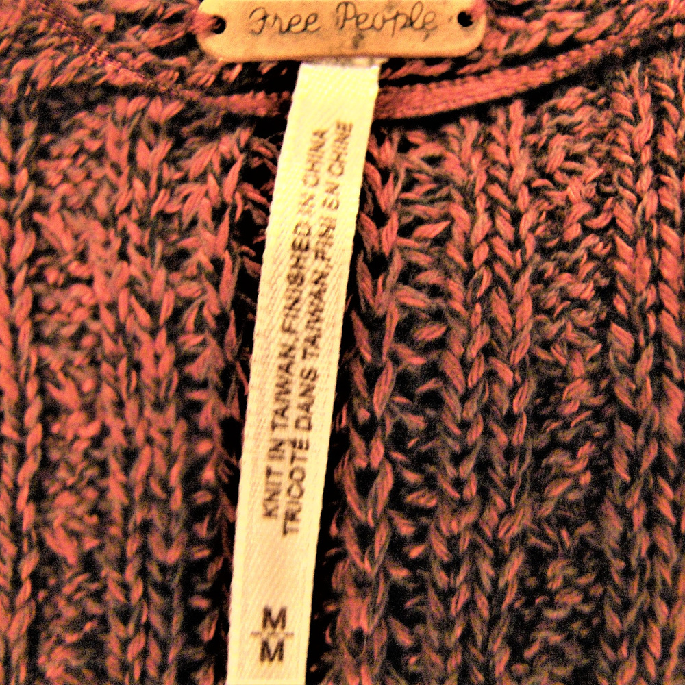 FREE PEOPLE cardigan plum knit  draped sweater M - Picture 6 of 7